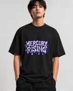 Mercury Rising Liquid Metal Typography Graphic Tee - Black