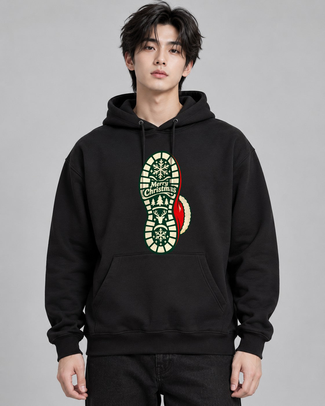 Merry Christmas Boot - Black