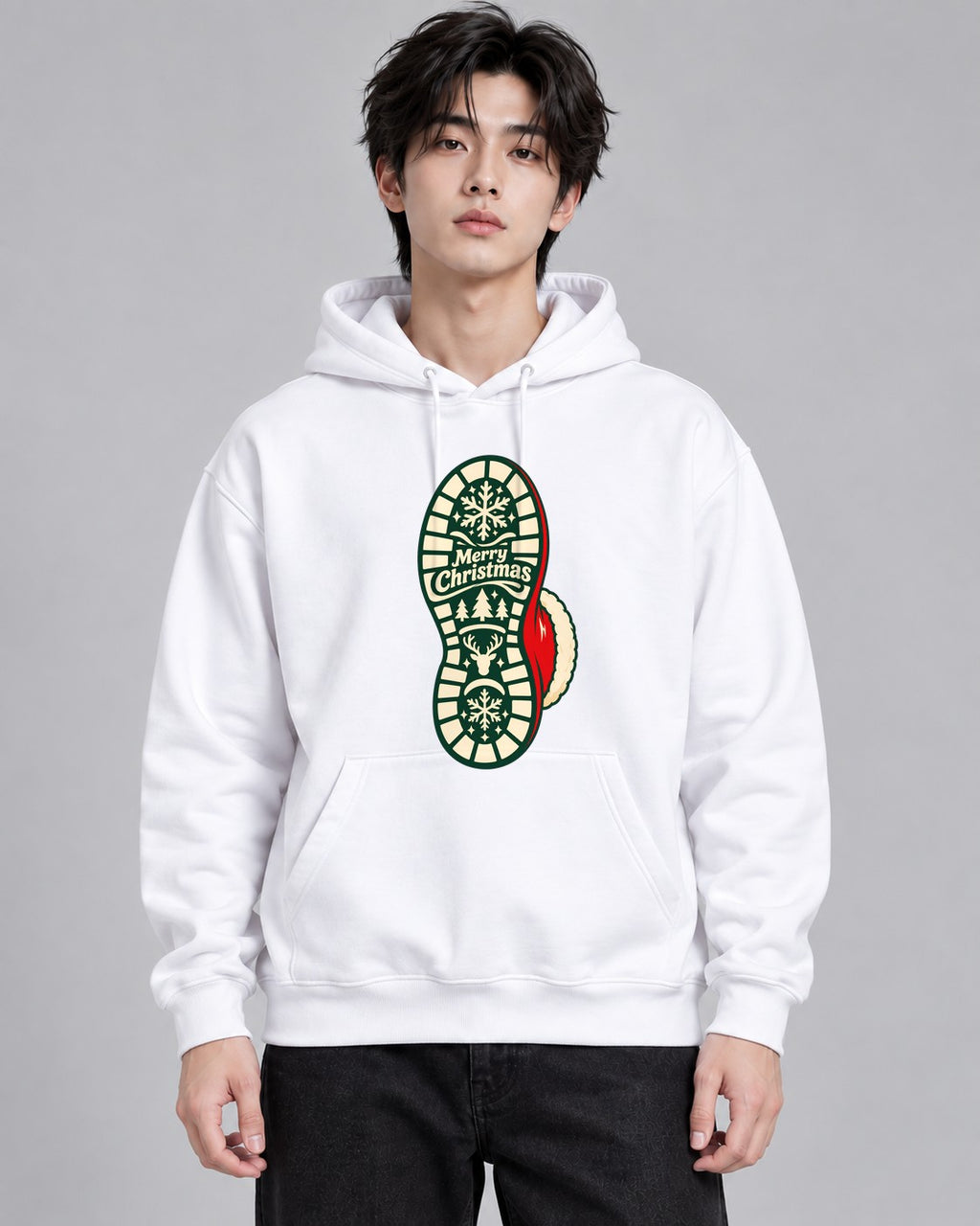 Merry Christmas Boot - White