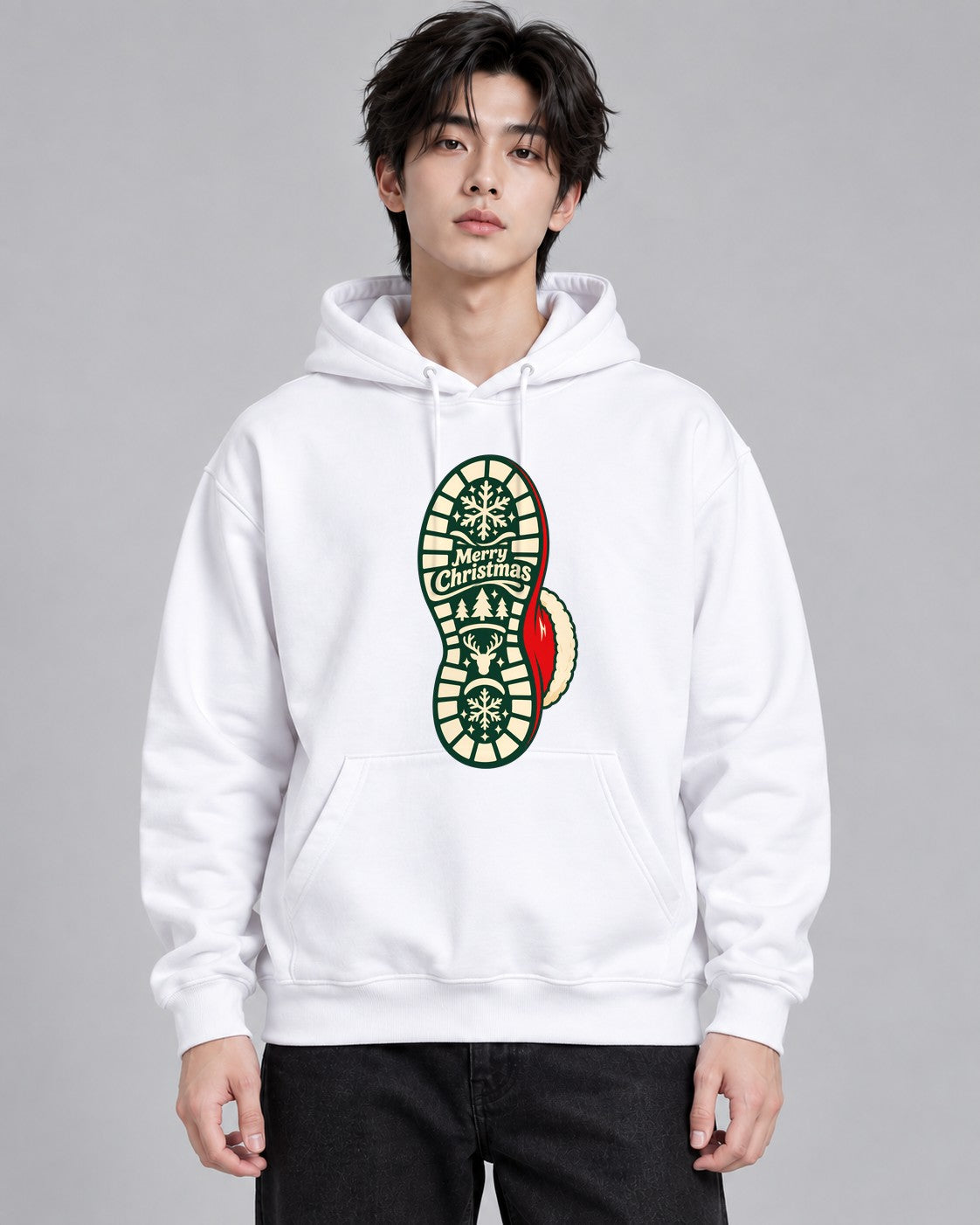 Merry Christmas Boot - White