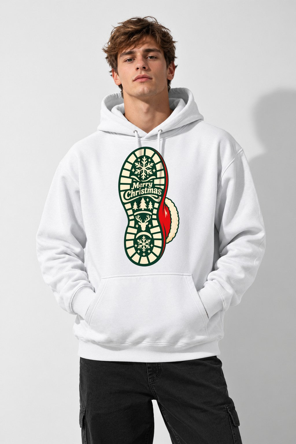 Merry Christmas Boot - White