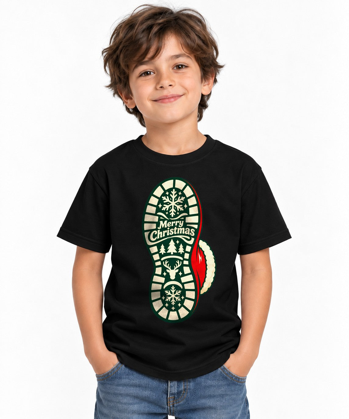 Merry Christmas Boot - Black