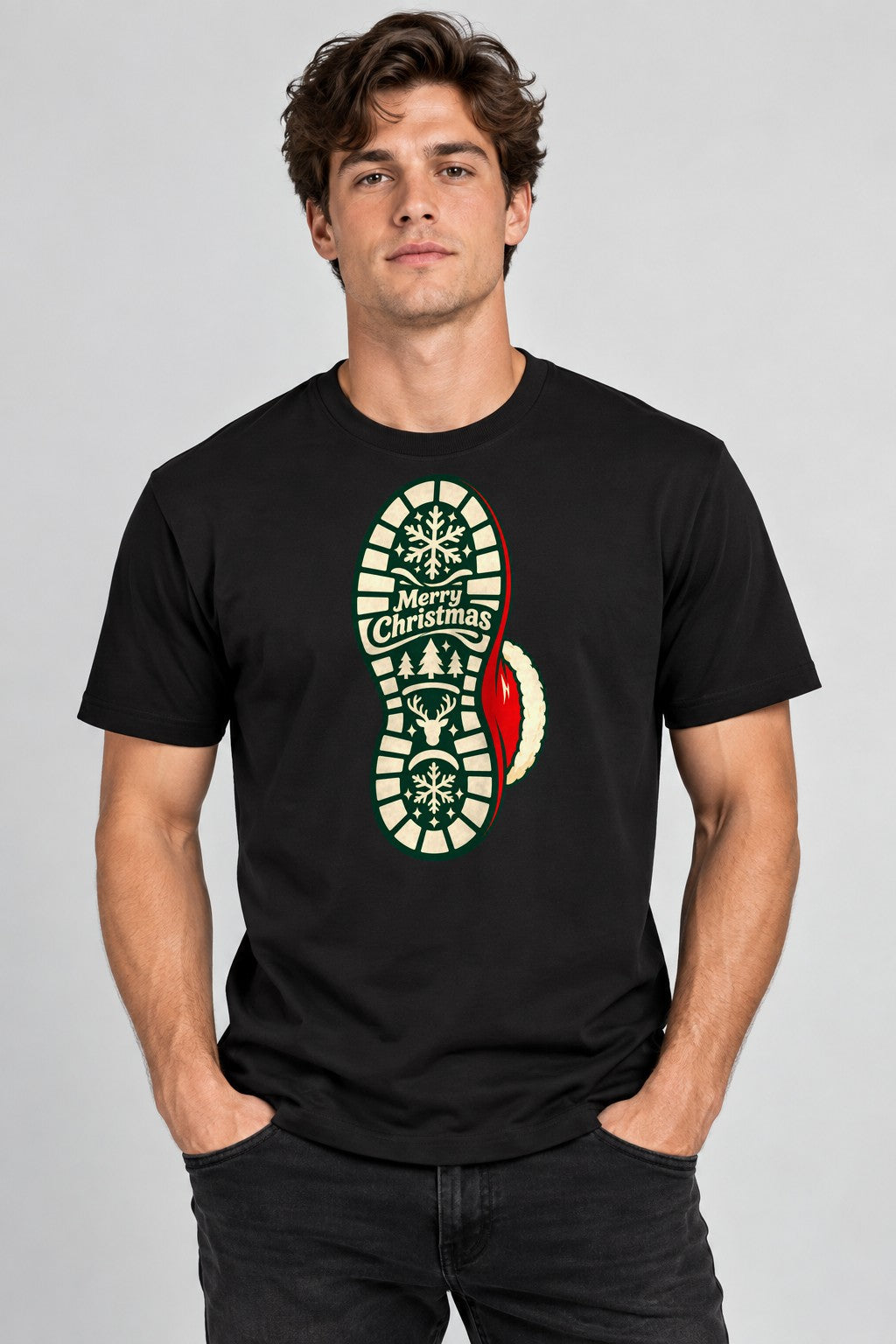 Merry Christmas Boot - Black