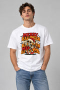 Merry Halloween Skeleton - White