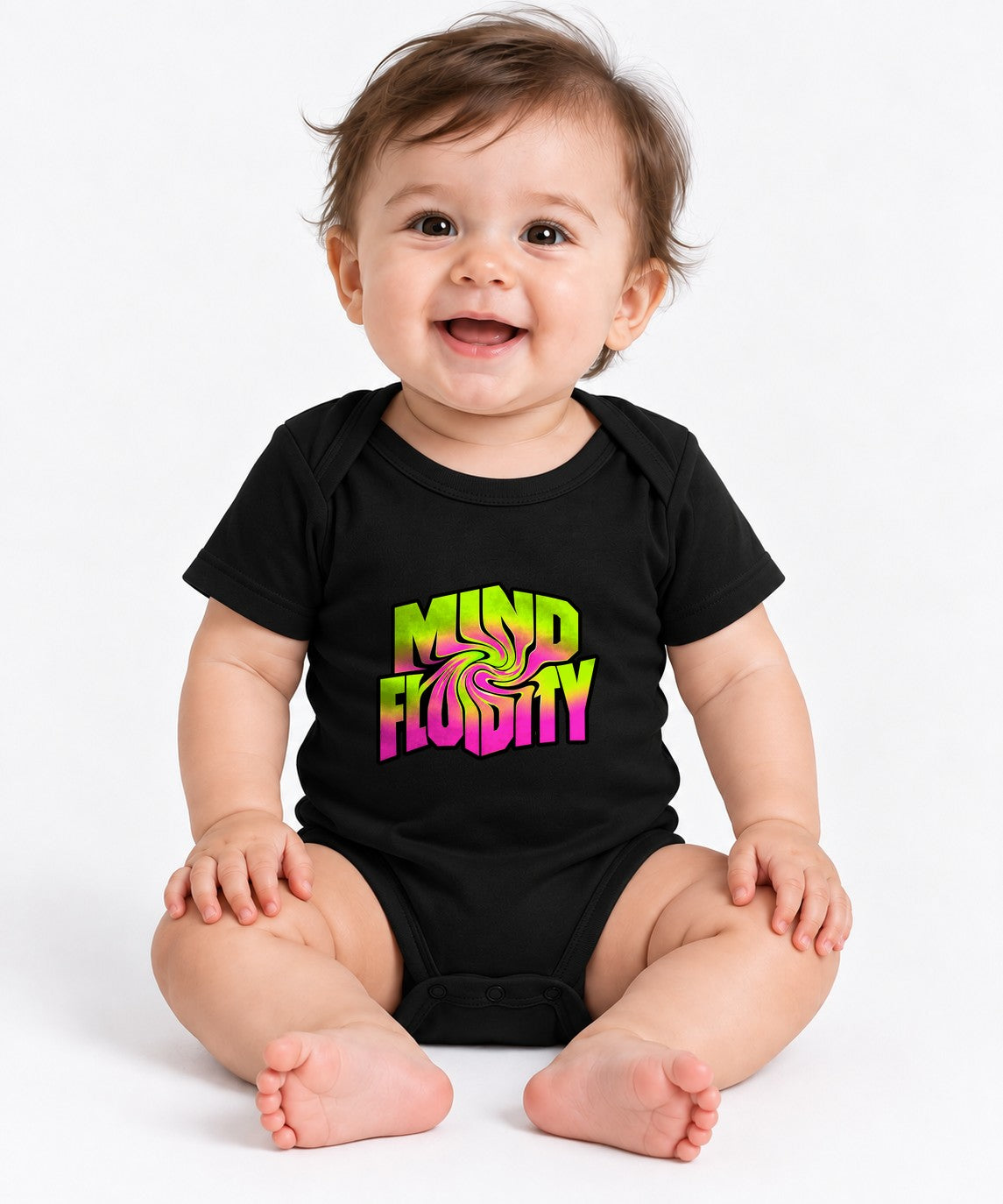 Mind Fluidity Psychedelic Trippy Swirl Graphic Tee - Black