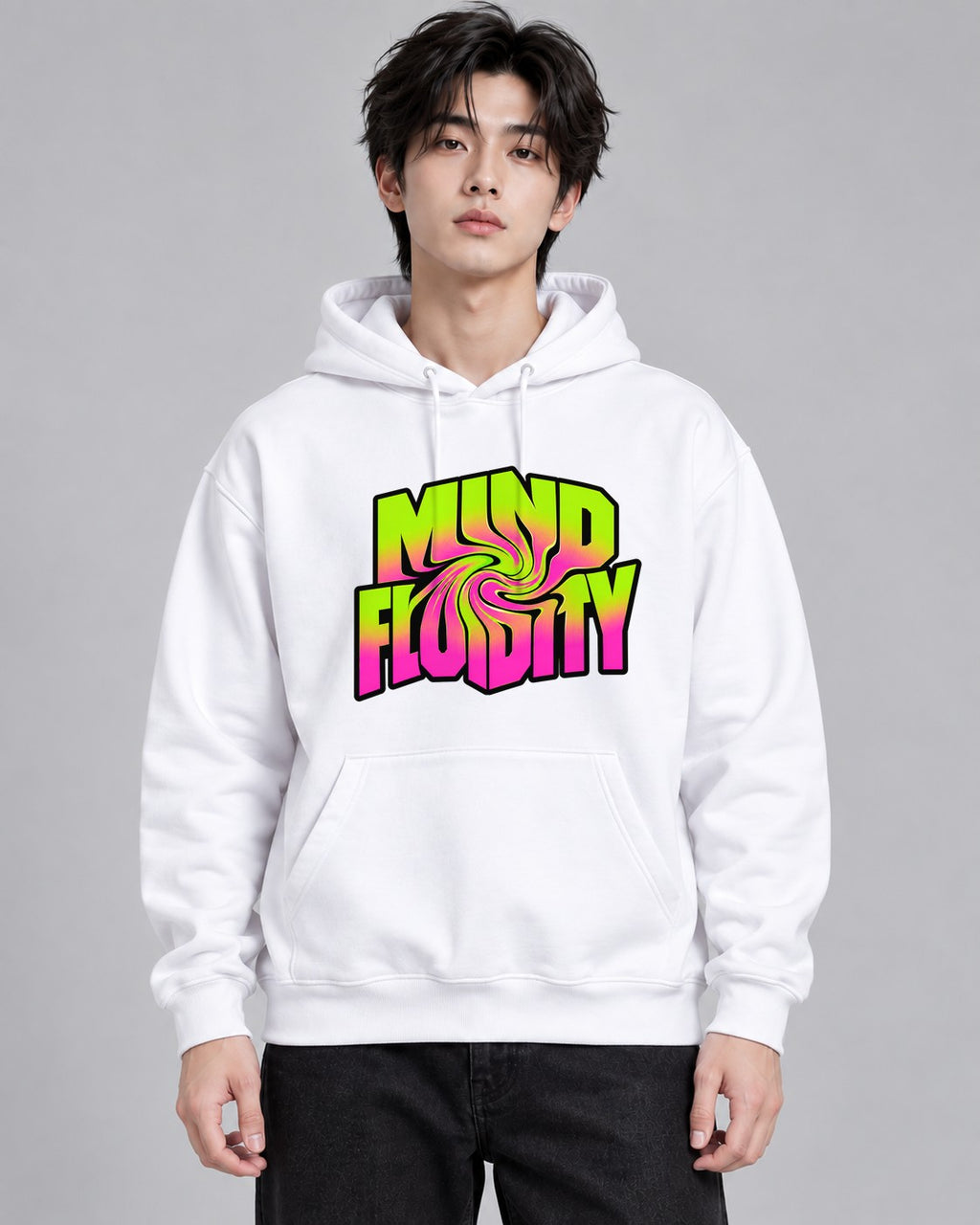 Mind Fluidity Trippy Liquid Swirl Ps - White