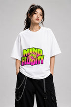Mind Fluidity Psychedelic Trippy Swirl Graphic Tee - White