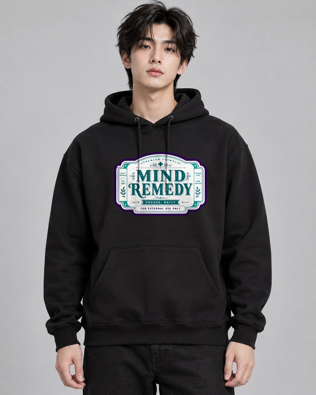 Mind Remedy Vintage Label - Black