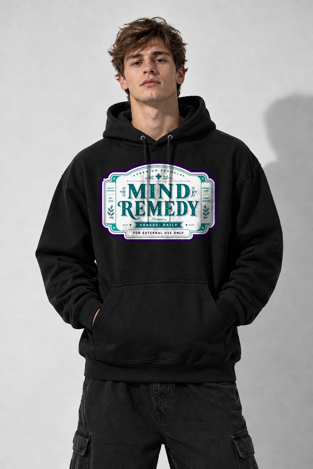 Mind Remedy Vintage Label - Black