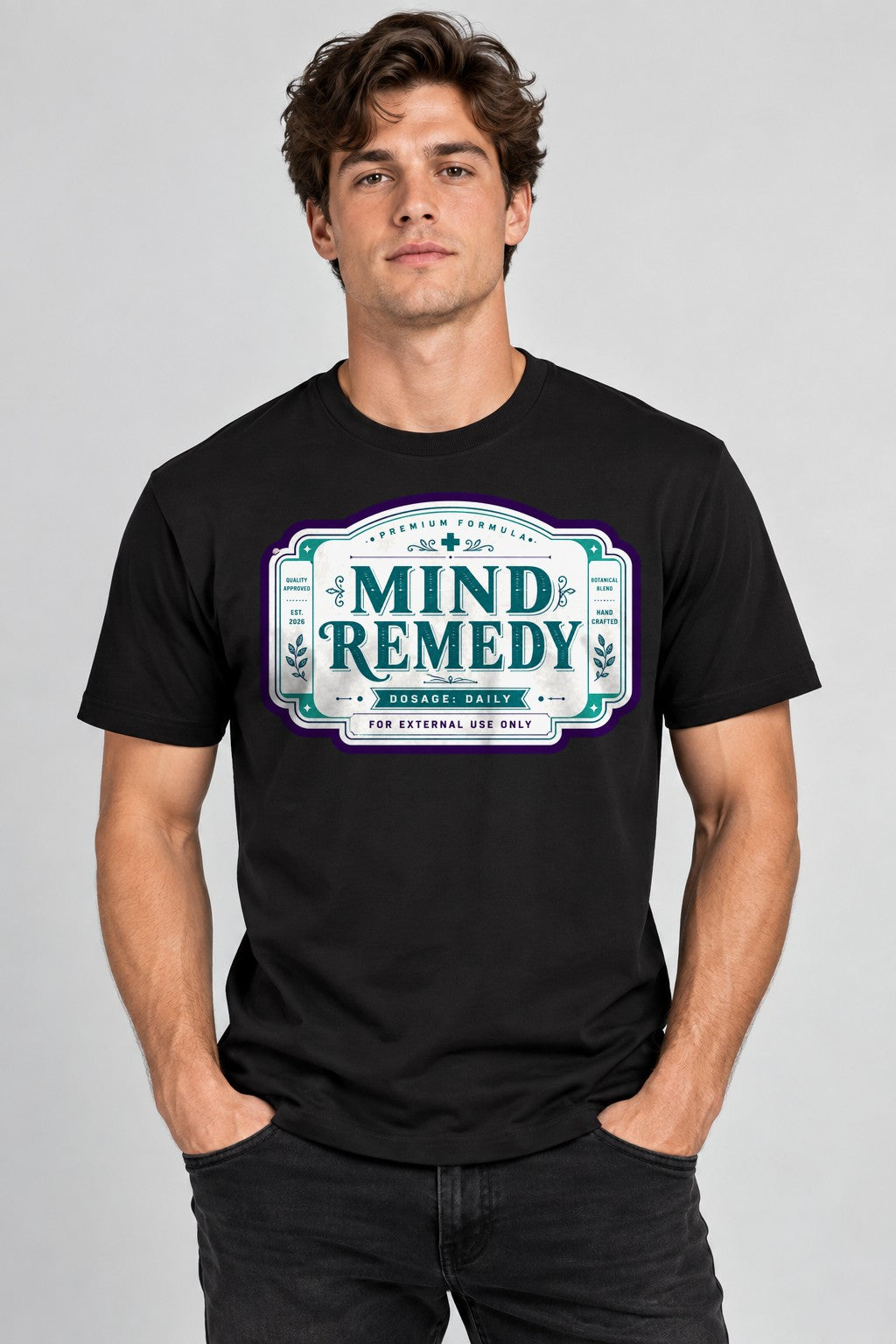 Mind Remedy Vintage Label - Black