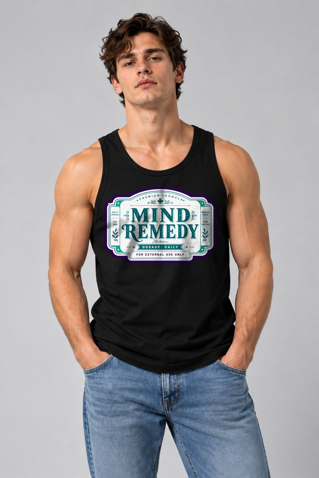 Mind Remedy Vintage Label - Black