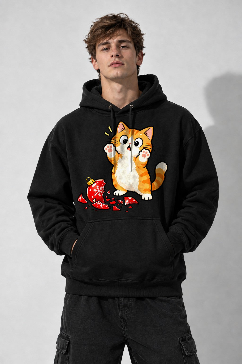 Mischievous Christmas Kitten - Black