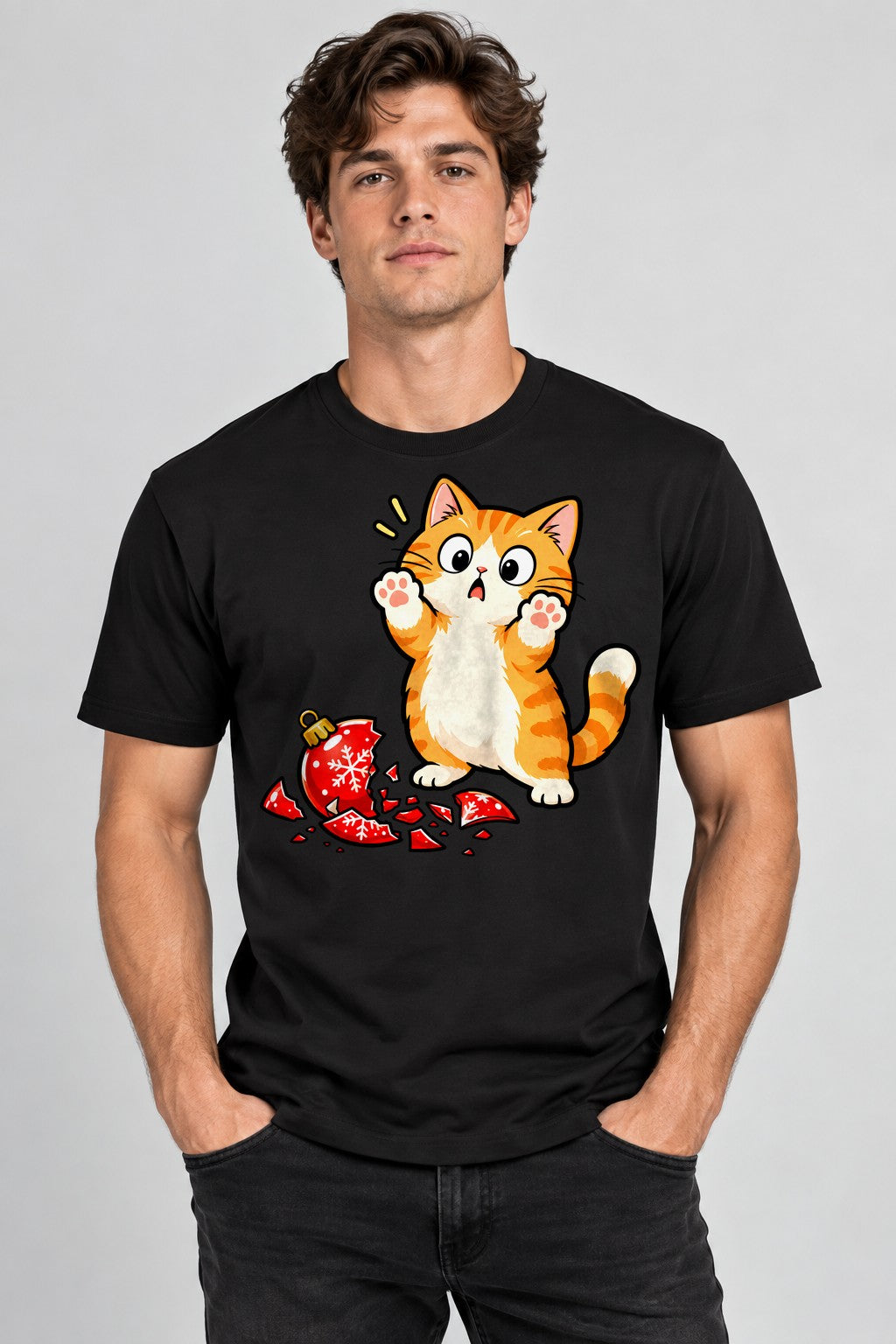 Mischievous Christmas Kitten - Black