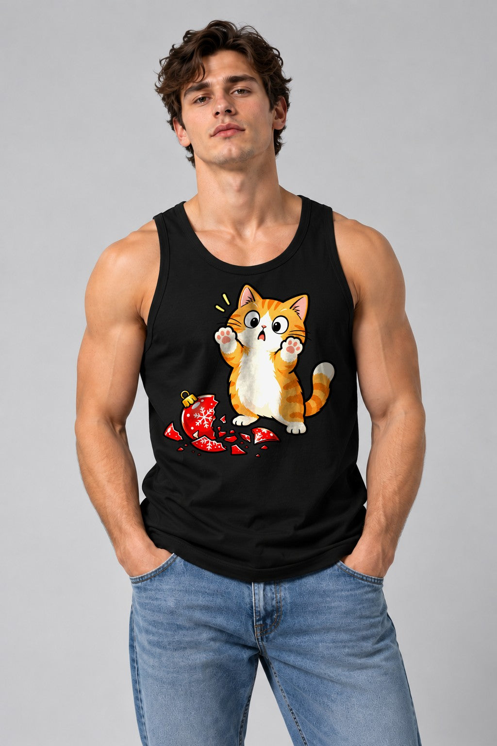 Mischievous Christmas Kitten - Black