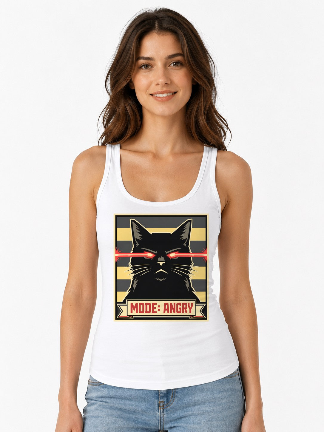 Mode Angry Cat - White
