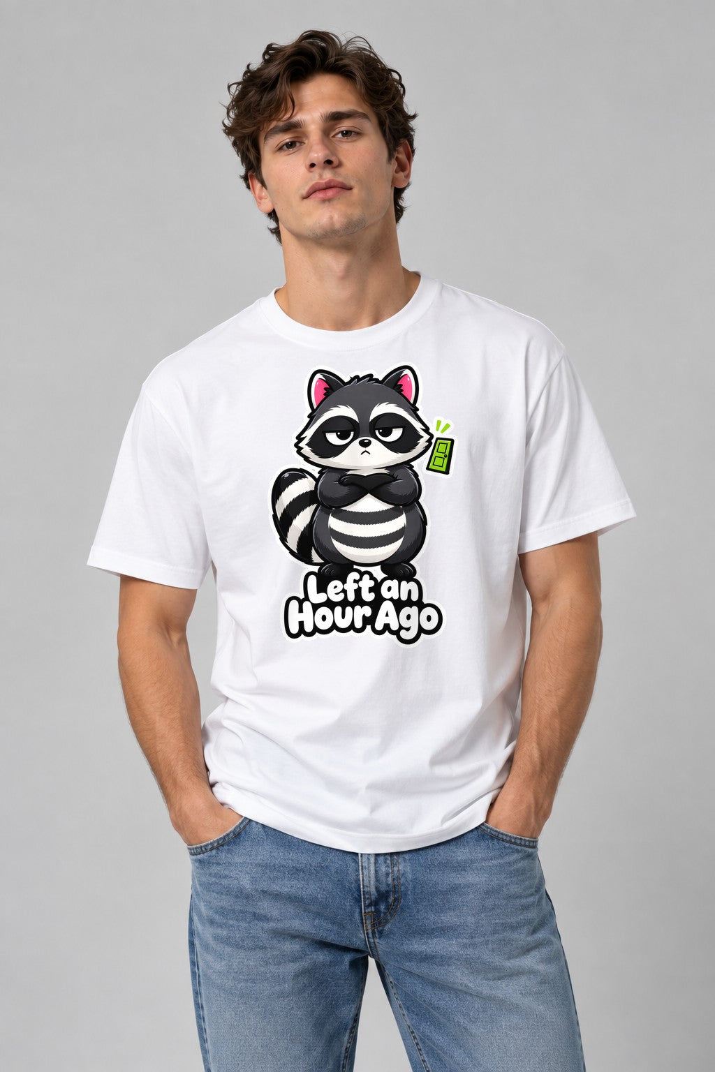 Moody Raccoon Early Leaver - White