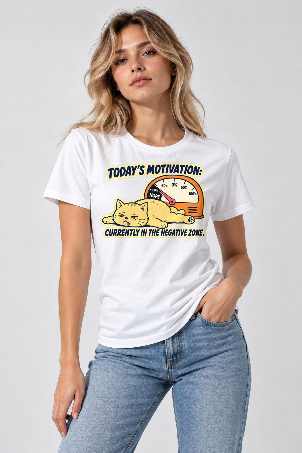 Motivation Meter Cat - White