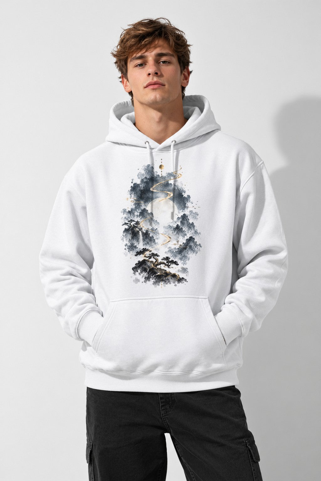 Mountain Path Moon - White