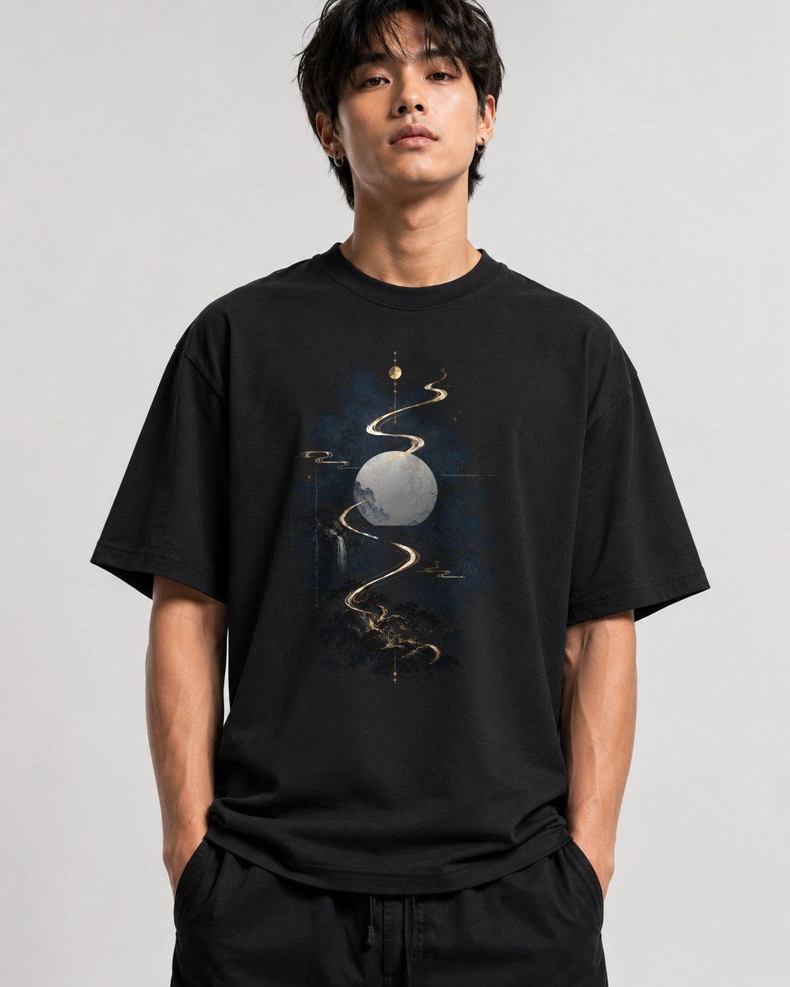 Mountain Path Moon - Black