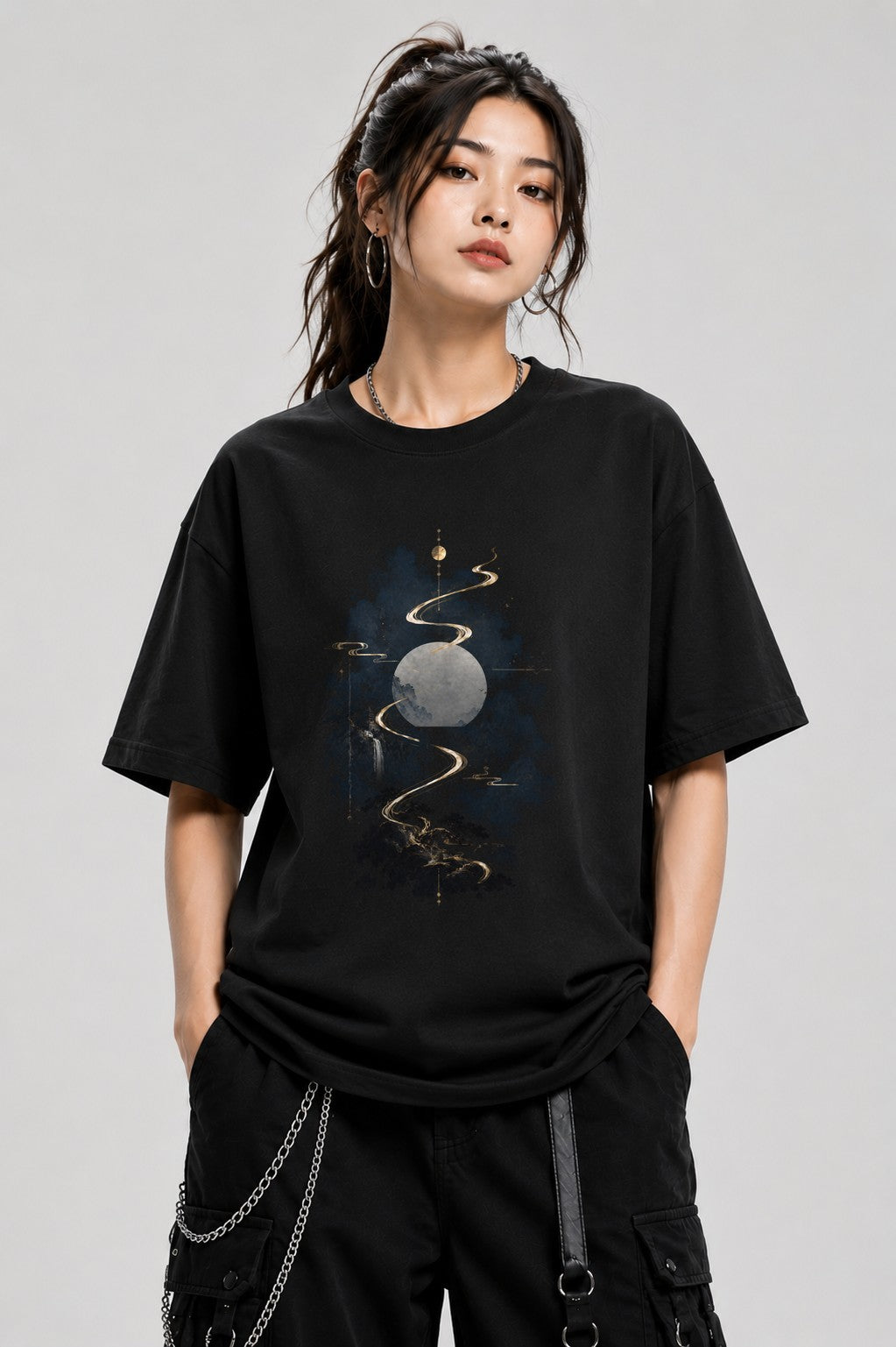 Mountain Path Moon - Black