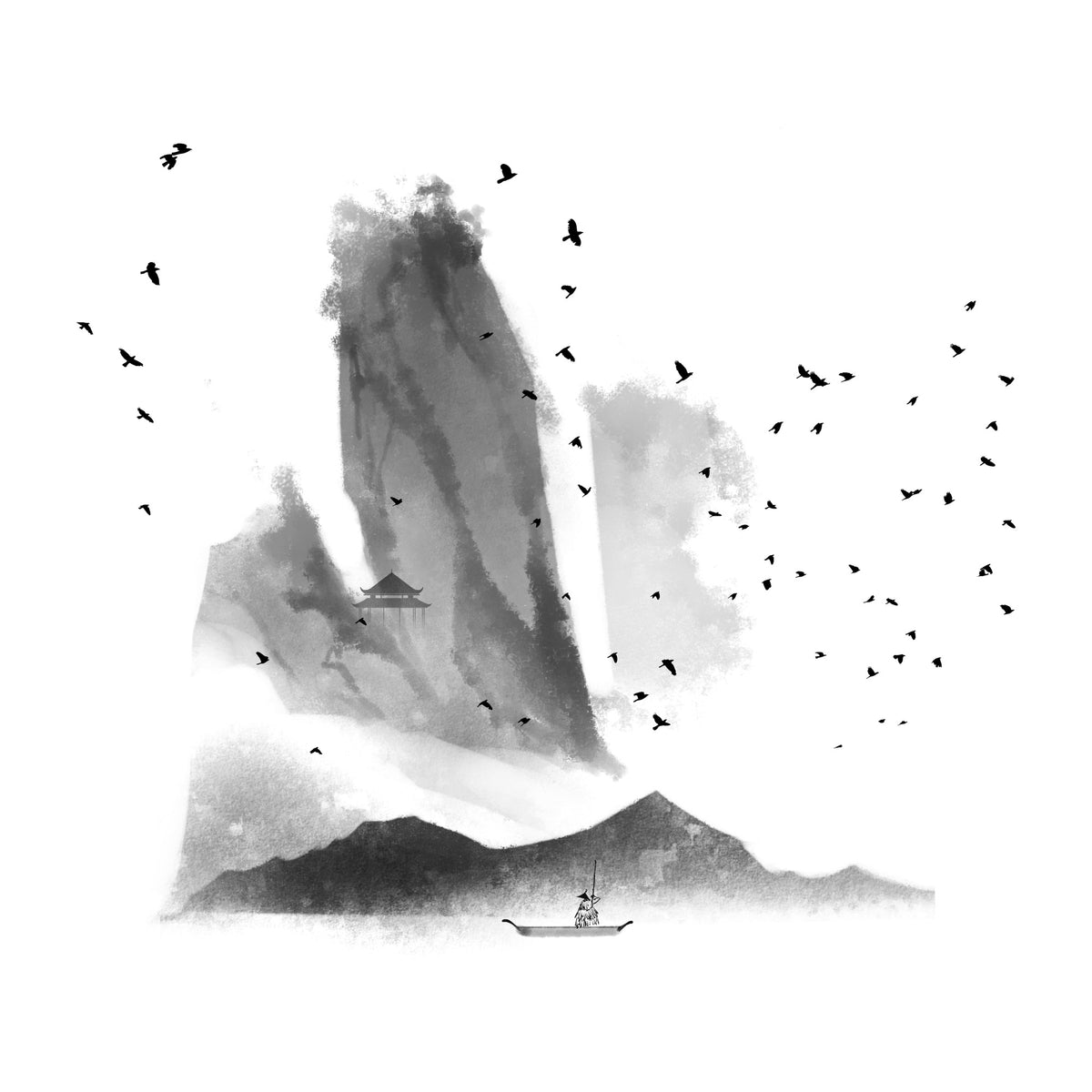 Mountain Temple Mist