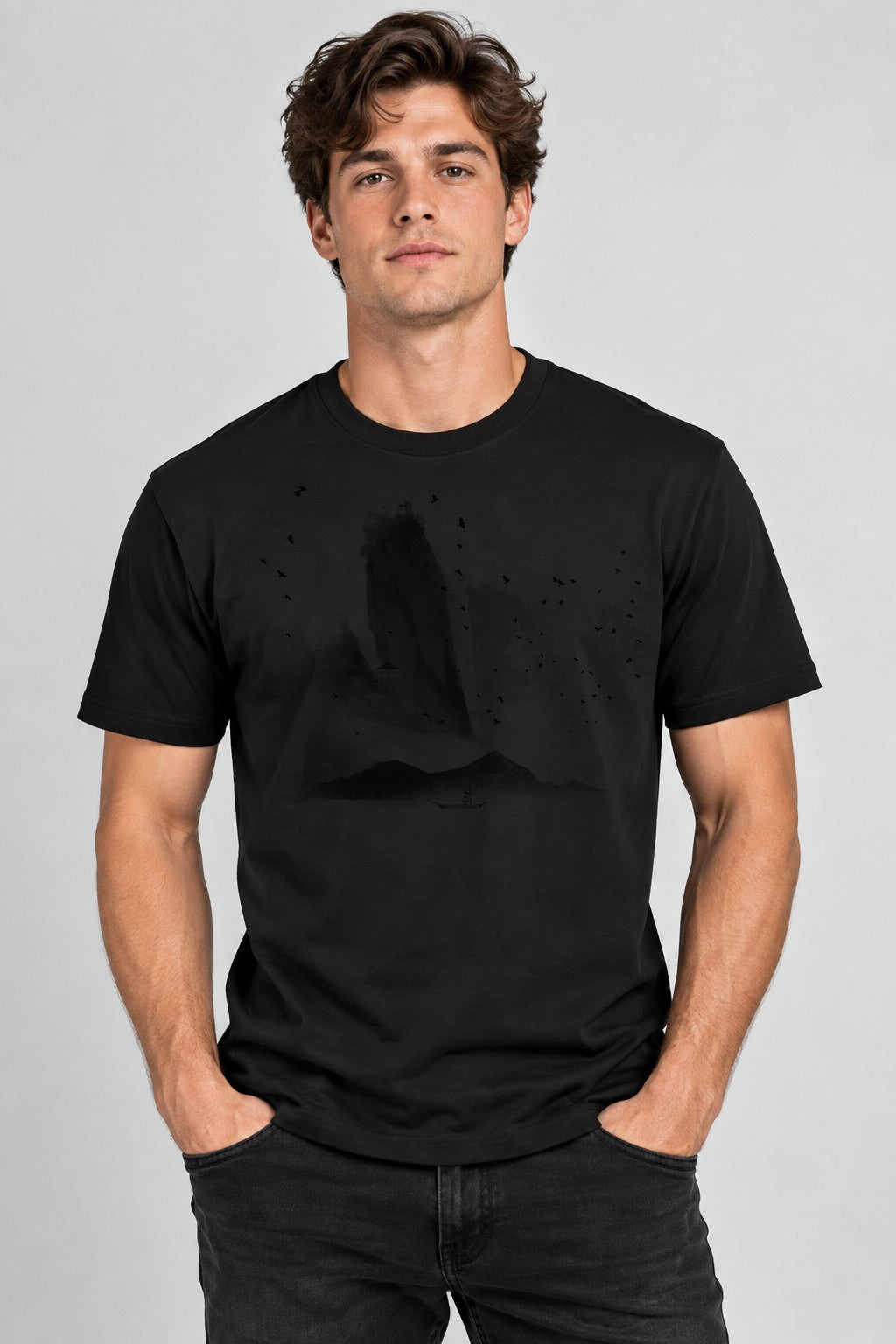 Mountain Temple Mist - Black