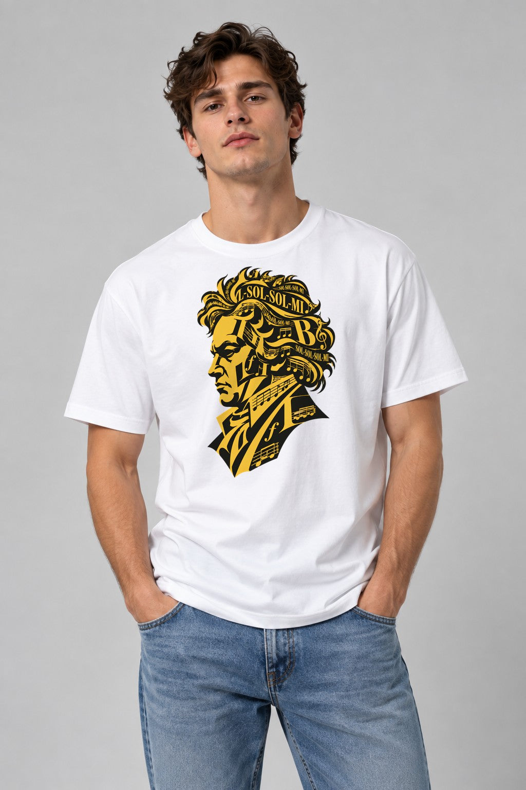 Musical Genius Silhouette - White