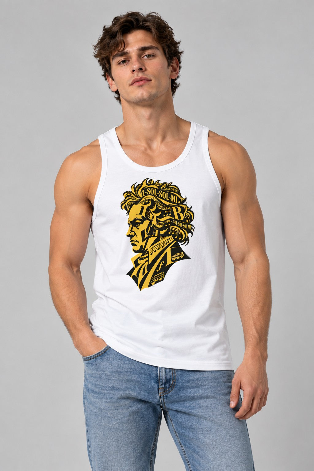 Musical Genius Silhouette - White