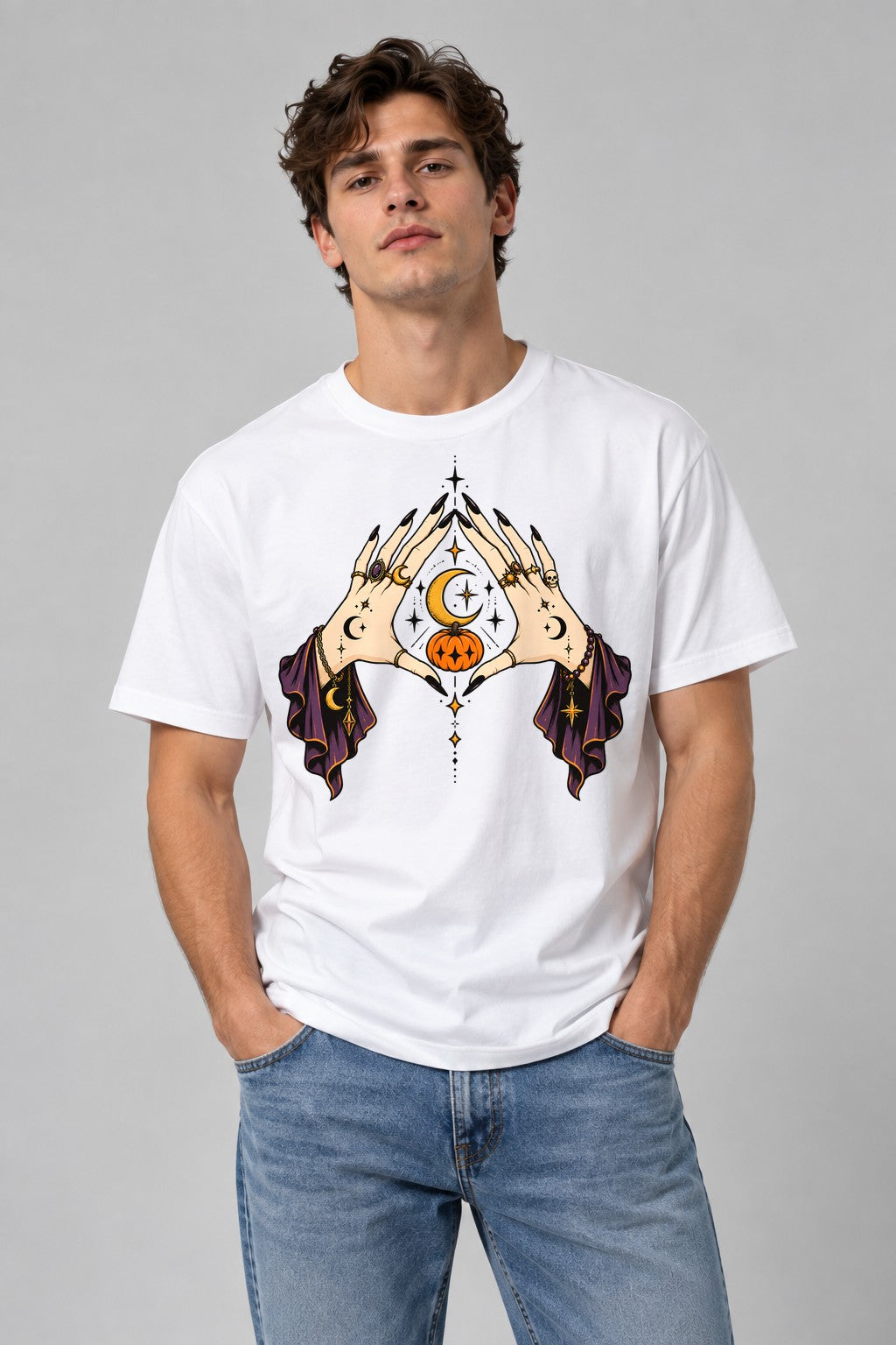 Mystical Hands Triangle - White