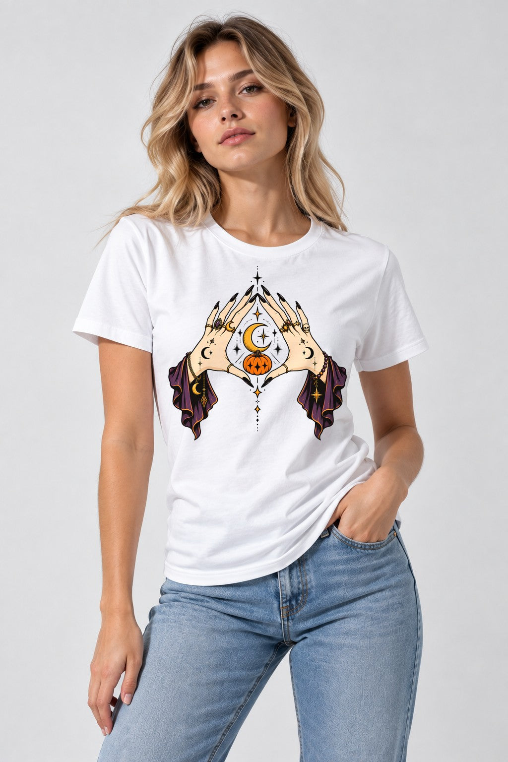 Mystical Hands Triangle - White