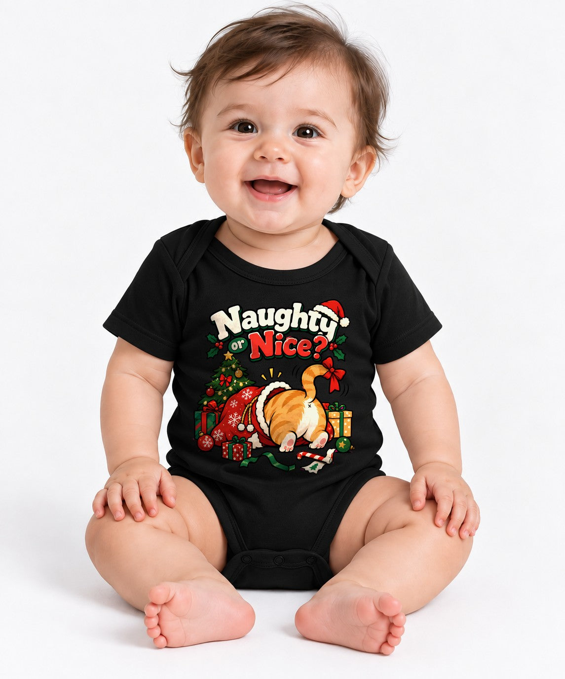 Naughty Or Nice Cat - Black