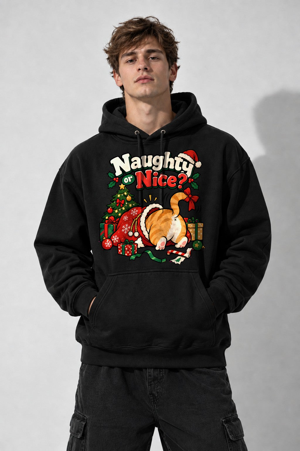 Naughty Or Nice Cat - Black