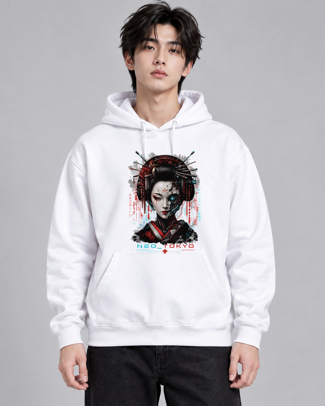Neo Tokyo Cyborg Geisha Cyberpunk Ja - White