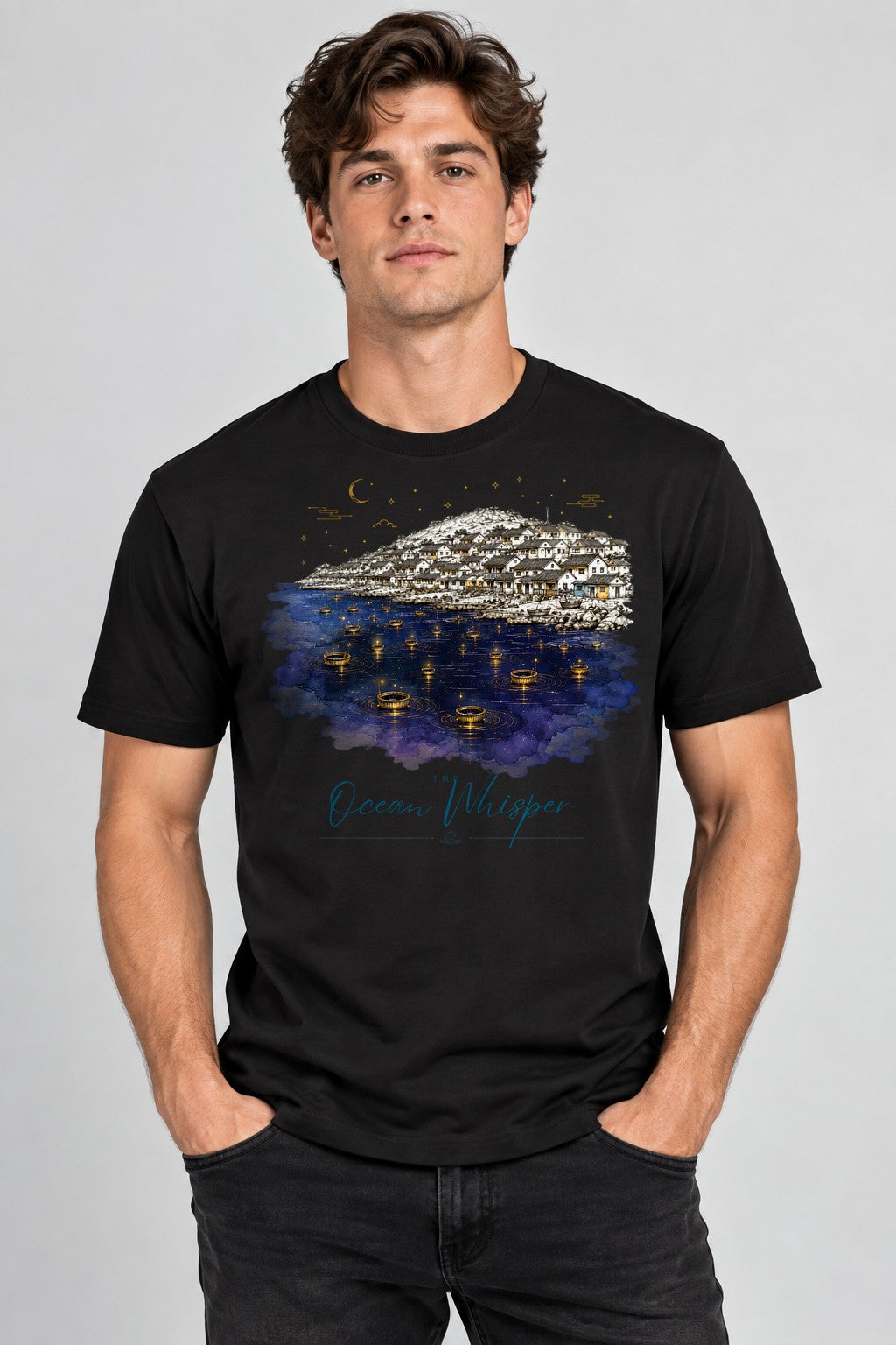 Night Fishing Village - Black