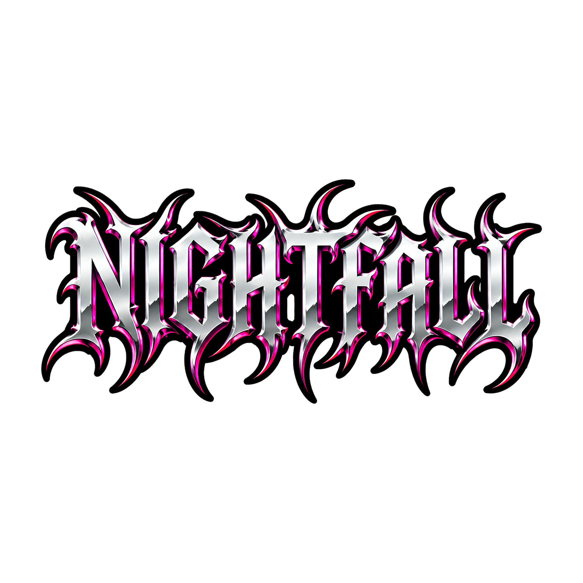 Nightfall Prophecy Gothic Metal Lettering Graphic Tee