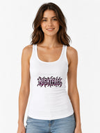 Nightfall Prophecy Gothic Metal Lettering Graphic Tee - White