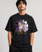 Nine Tails Mode Kitsune Anime T-Shirt - Japanese Fox Spirit - Black