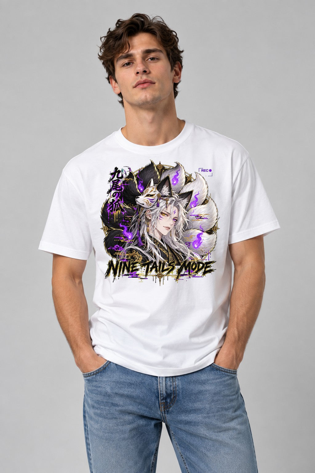 Nine Tails Mode Kitsune - White