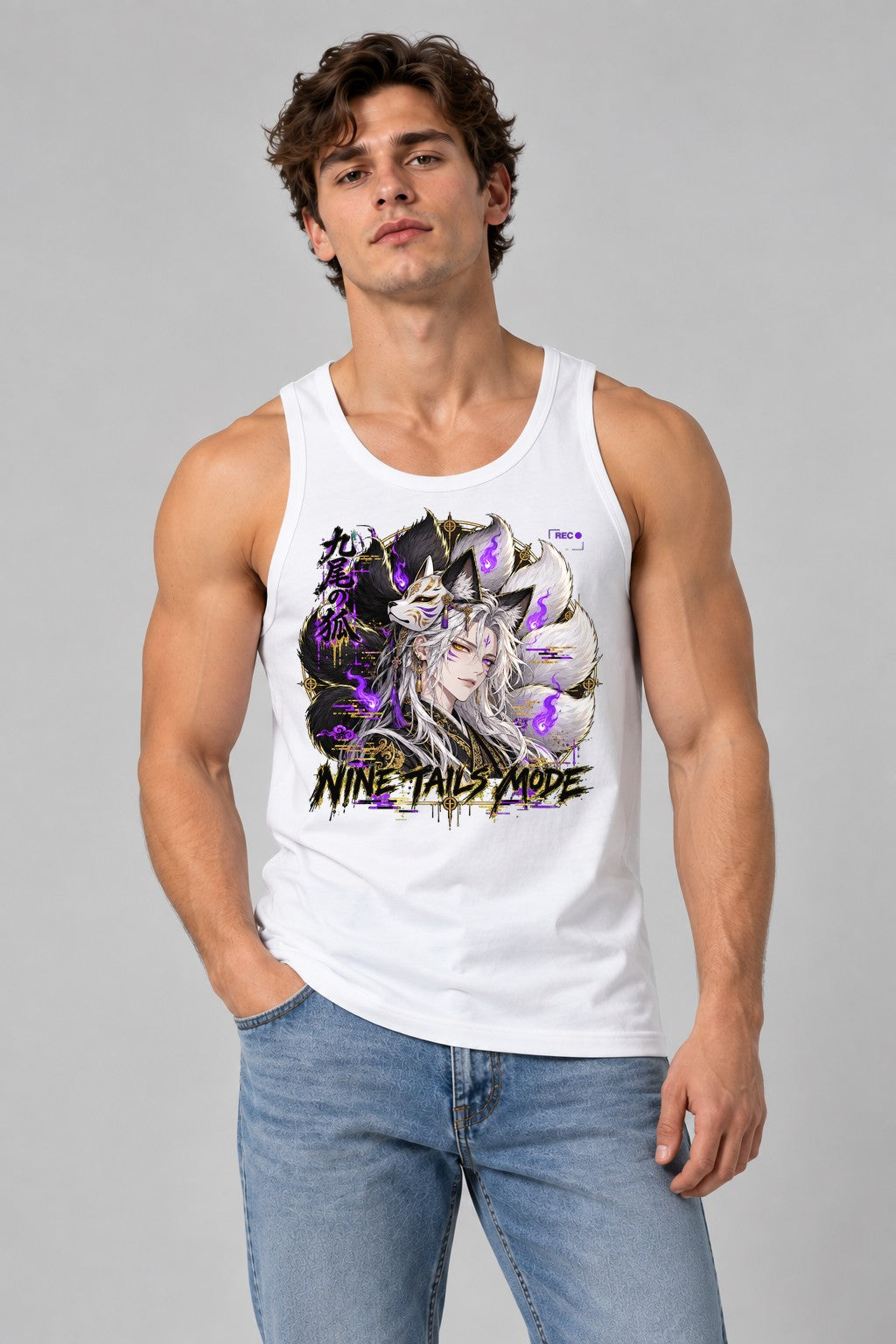 Nine Tails Mode Kitsune - White
