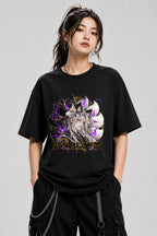 Nine Tails Mode Kitsune Anime T-Shirt - Japanese Fox Spirit - Black