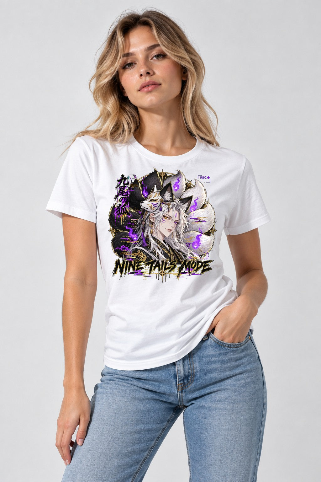 Nine Tails Mode Kitsune - White