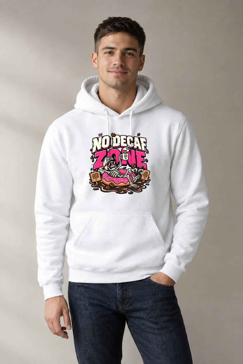 No Decaf Zone - White