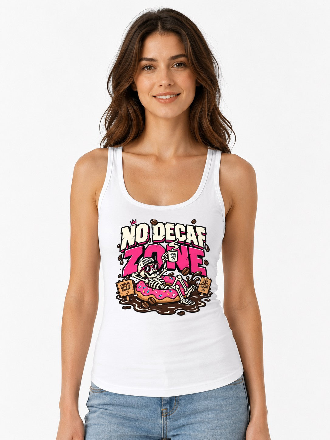 No Decaf Zone - White