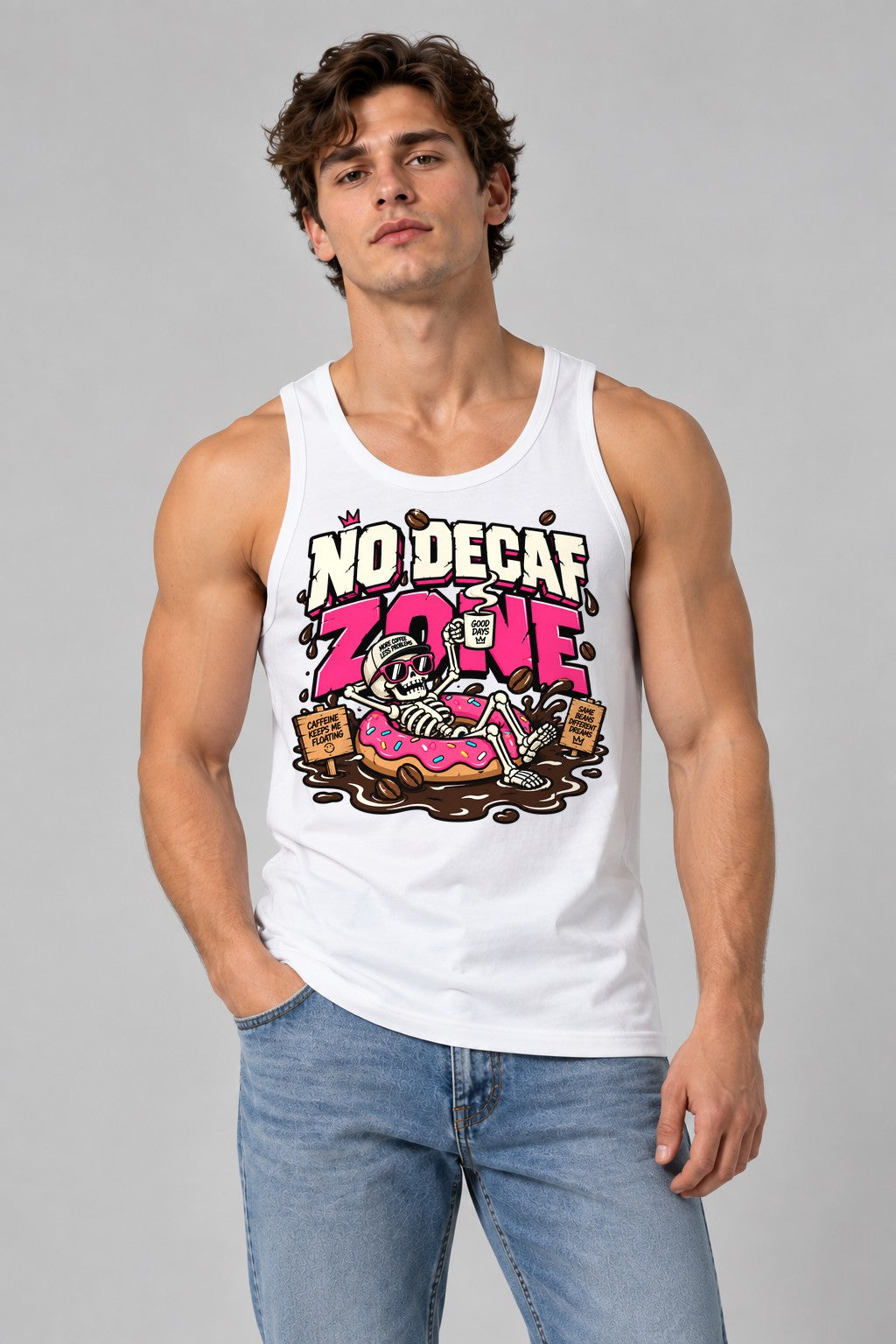 No Decaf Zone - White