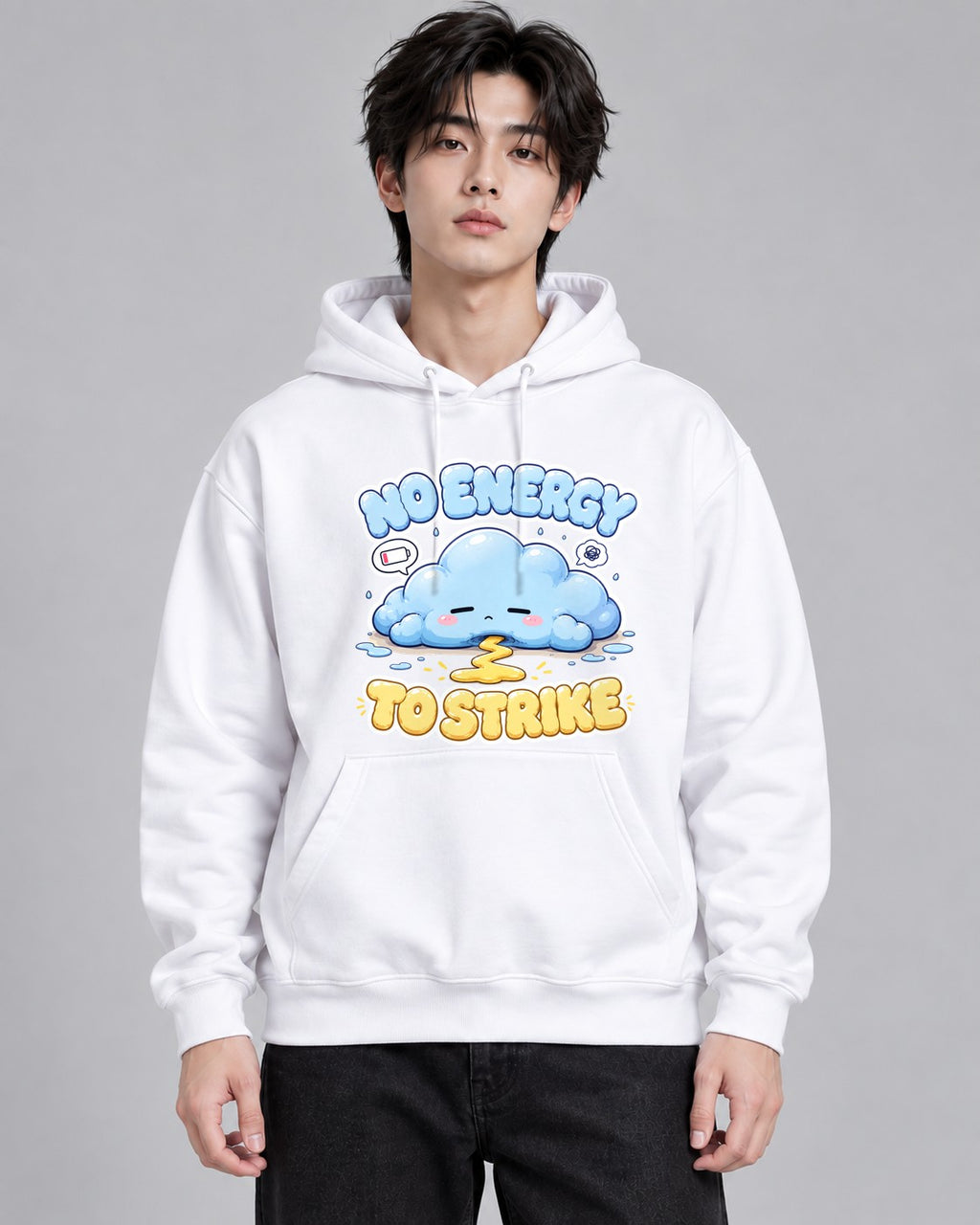 No Energy To Strike - Cute Exhausted - White