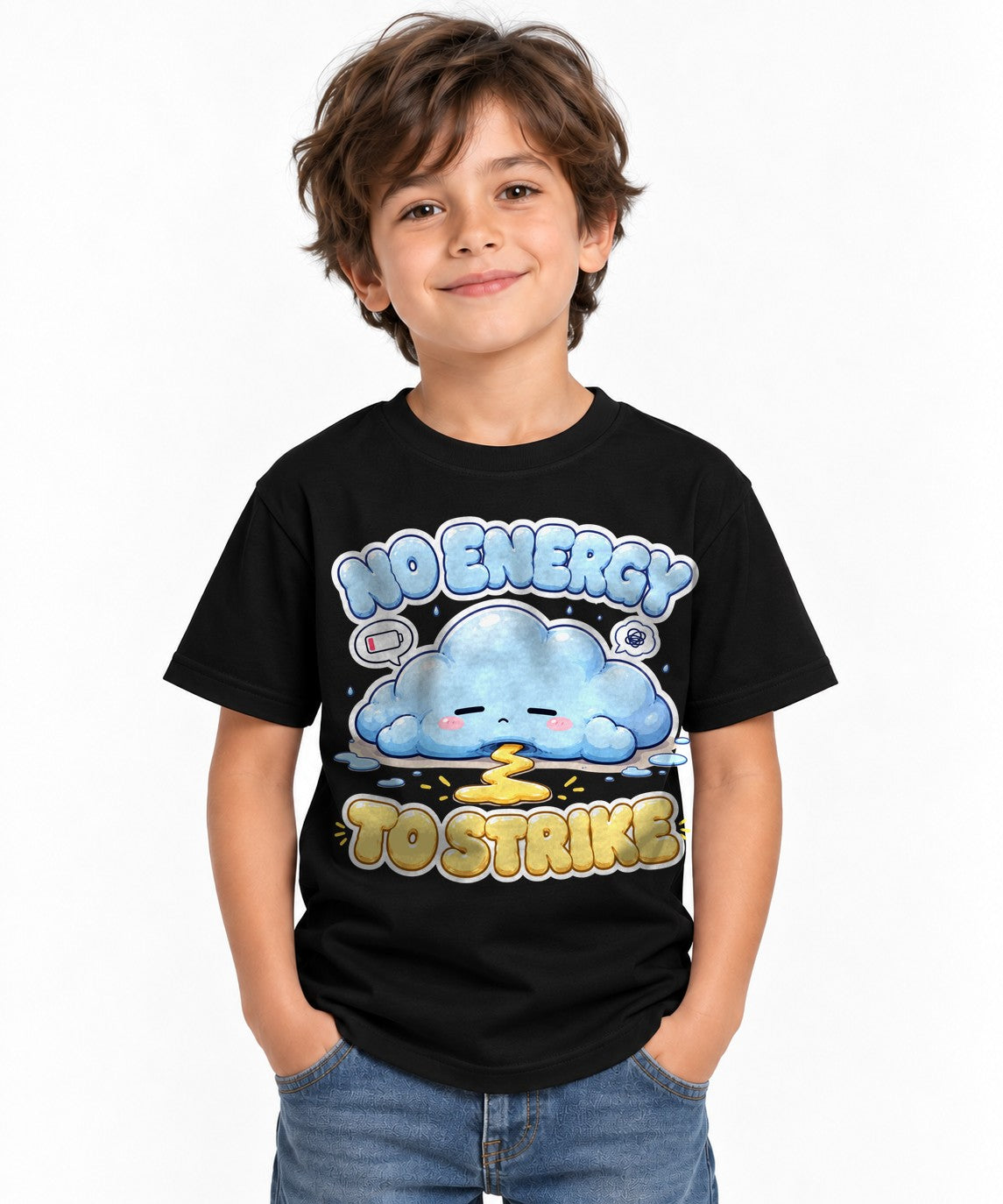 No Energy To Strike - Cute Exhausted - Black
