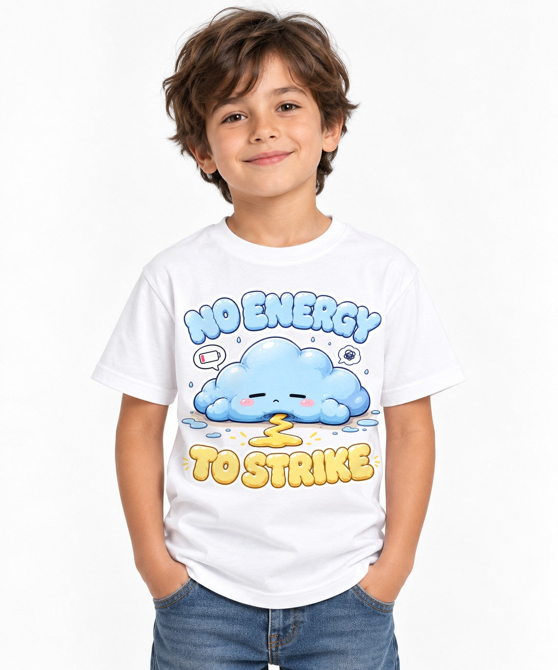 No Energy To Strike - Cute Exhausted - White