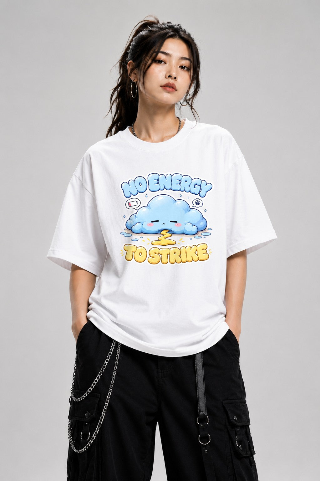 No Energy To Strike - Cute Exhausted - White