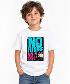 No Future No Cry Anime Streetwear Graphic - Cyberpunk Style - White