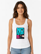 No Future No Cry Anime Streetwear Graphic - Cyberpunk Style - White